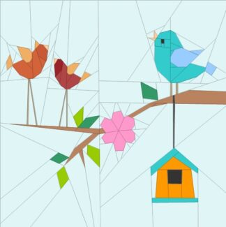 Birds and Birdhouse Mini Quilt