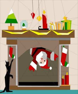 Santa in the Fireplace