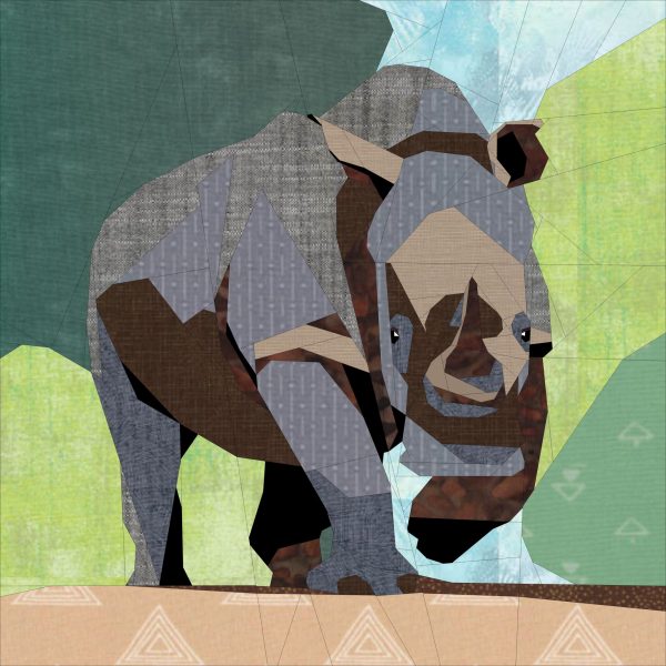Rhino Quilt Art Design